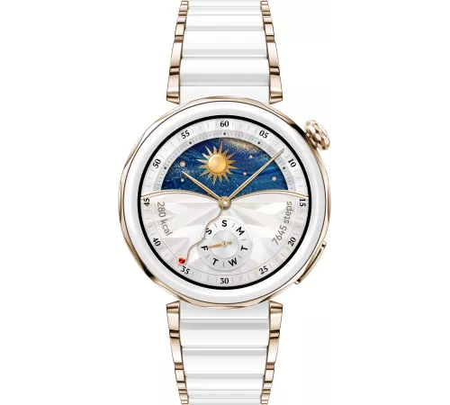Смарт-часы Huawei Watch GT 5 Pro Jana-B29C 42.49мм 1.32" AMOLED корп.белый рем.белый разм.брасл.:120-190 мм (55020DGV)