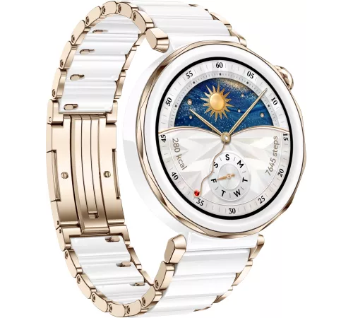 Смарт-часы Huawei Watch GT 5 Pro Jana-B29C 42.49мм 1.32" AMOLED корп.белый рем.белый разм.брасл.:120-190 мм (55020DGV)