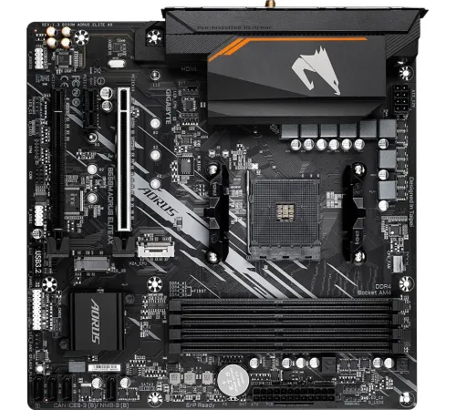 Материнская плата Gigabyte B550M AORUS ELITE AX Soc-AM4 AMD B550 4xDDR4 mATX AC`97 8ch(7.1) GbLAN RAID+DVI+HDMI