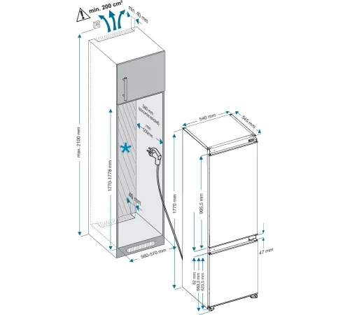 Холодильник Hyundai HBR 1784 2-хкамерн. белый