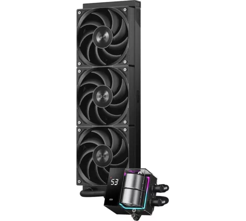 Система водяного охлаждения PcCooler DS360 BK Soc-AM5/AM4/1151/1200/1700 черный 4-pin Al LCD 300W Ret (DS360-BKNWXX-GL)