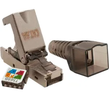 Коннектор Suprlan (10-0240-1) STP кат.6A RJ45 серый (упак.:1шт)