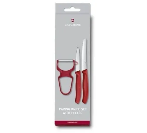 Набор ножей кухон. Victorinox Swiss Classic (6.7111.35) компл.:3предм. овощеч. красный карт.коробка Набор ножей кухон. Victorinox Swiss Classic (6.7111.35) компл.:3предм. овощеч. красный карт.коробка