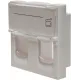 Панель Suprlan 10-0302-1 лицевая со шторкой 45x45 2xKeystone ABS пластик белый