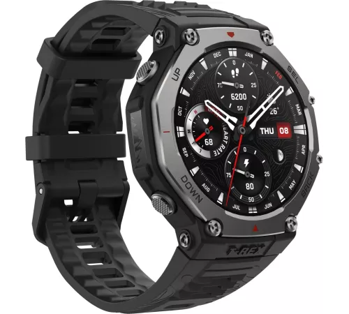Смарт-часы Amazfit T-Rex 3 A2323 48.5мм 1.5" AMOLED корп.темно-серый рем.темно-серый разм.брасл.:145-210мм (1746721)