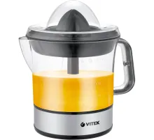 Соковыжималка цитрусовая Vitek VT-3669 25Вт рез.сок.:700мл. стальной/черный
