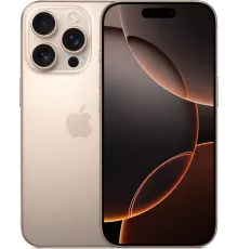 Смартфон Apple A3294 iPhone 16 Pro 128Gb бежевый титан моноблок 3G 4G 1Sim 6.3" 1206x2622 iOS 18 48Mpix 802.11 a/b/g/n/ac/ax/be NFC GPS Protect