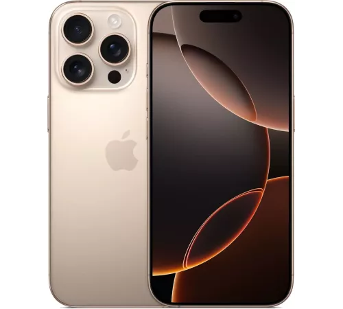 Смартфон Apple A3294 iPhone 16 Pro 128Gb бежевый титан моноблок 3G 4G 1Sim 6.3" 1206x2622 iOS 18 48Mpix 802.11 a/b/g/n/ac/ax/be NFC GPS Protect