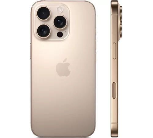 Смартфон Apple A3294 iPhone 16 Pro 128Gb бежевый титан моноблок 3G 4G 1Sim 6.3" 1206x2622 iOS 18 48Mpix 802.11 a/b/g/n/ac/ax/be NFC GPS Protect