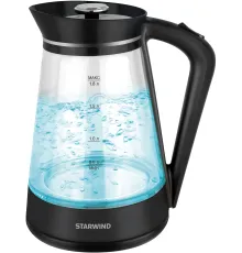 Чайник электрический Starwind SKG2116 1.8л. 1700Вт черный/прозрачный корпус: стекло