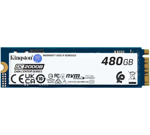 Твердотельный накопитель Kingston Enterprise SSD 480GB DC2000B M.2 2280 NVMe Gen4x4 R7000/W800MB/s 3D TLC MTBF 2М 530 000/32 000 IOPS 350,4TBW (Data Center) 3 years (SEDC2000BM8/480G) Твердотельный накопитель Kingston Enterprise SSD 480GB DC2000B M.2 2280 NVMe Gen4x4 R7000/W800MB/s 3D TLC MTBF 2М 530 000/32 000 IOPS 350,4TBW (Data Center) 3 years (SEDC2000BM8/480G)