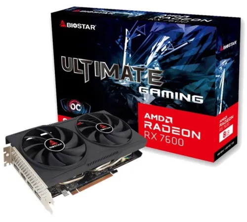 Видеокарта Biostar PCI-E 4.0 VA76S6RM81 RX7600 OC AMD Radeon RX 7600 8Gb 128bit GDDR6 2318/18000 HDMIx1 DPx3 HDCP Ret