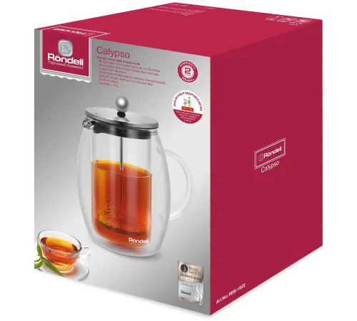 Френч-пресс Rondell Calypso RDS-1822 1л прозрачный Френч-пресс Rondell Calypso RDS-1822 1л прозрачный