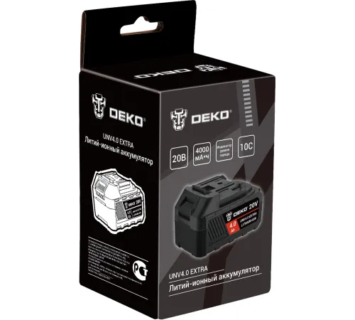 Батарея аккумуляторная Deko UNV4.0 EXTRA 20В 4.0Ач Li-Ion (063-4496) Батарея аккумуляторная Deko UNV4.0 EXTRA 20В 4.0Ач Li-Ion (063-4496)