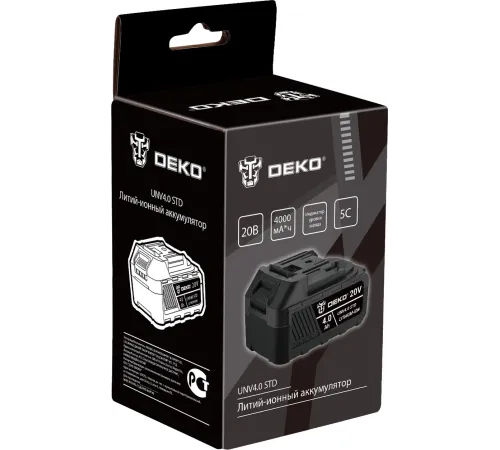 Батарея аккумуляторная Deko UNV4.0 STD 20В 4Ач Li-Ion (063-4494) Батарея аккумуляторная Deko UNV4.0 STD 20В 4Ач Li-Ion (063-4494)