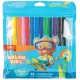 Фломастеры Deli EC161-12 Color Kids круг. конический пиш. наконечник Вентилируемый 12цв. пакет с европодвесом