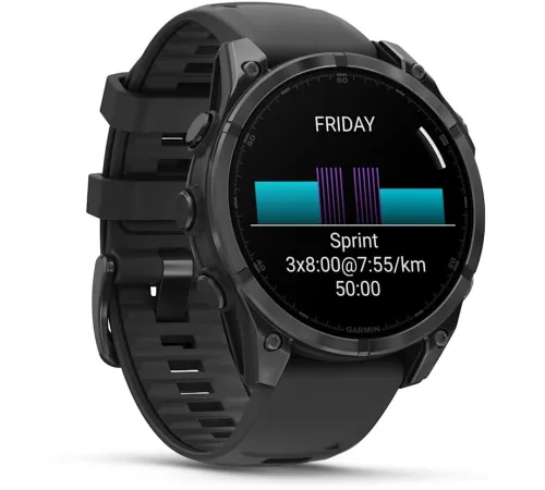 Смарт-часы Garmin Fenix 8 47мм 1.4" AMOLED корп.серый рем.черный разм.брасл.:125-208мм (010-02904-00)