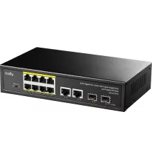 Коммутатор Cudy GS1010PS2 (L2) 10x1Гбит/с 2xКомбо(1000BASE-T/SFP) 2SFP 8PoE 120W неуправляемый