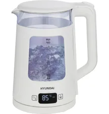 Чайник электрический Hyundai HYK-G9407 1.7л. 2200Вт белый корпус: стекло