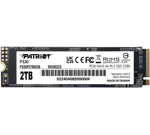 Накопитель SSD Patriot PCIe 3.0 x4 2TB P320P2TBM28 P320 M.2 2280