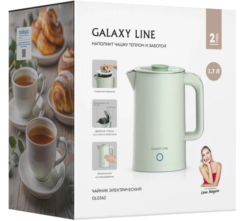 Чайник электрический Galaxy Line GL 0362 1.7л. 2200Вт фисташковый корпус: пластик (7010103626)