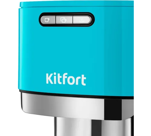 Кофеварка рожковая Kitfort КТ-7461 1350Вт бирюзовый/черный