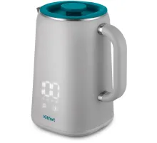 Чайник электрический Kitfort КТ-6687 1.7л. 1500Вт серый/бирюзовый корпус: пластик/металл