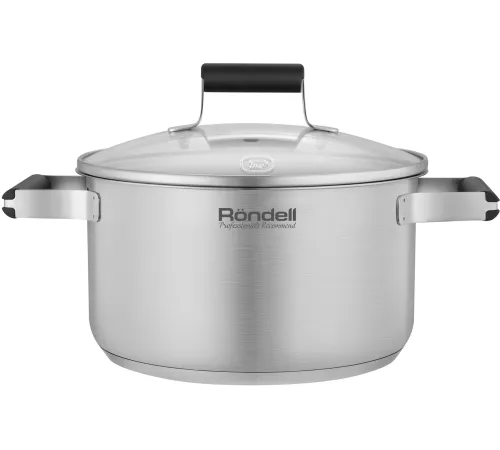 Кастрюля Rondell Bayoneta RDS-1808 5.1л. d=24см (с крышкой) стальной Кастрюля Rondell Bayoneta RDS-1808 5.1л. d=24см (с крышкой) стальной