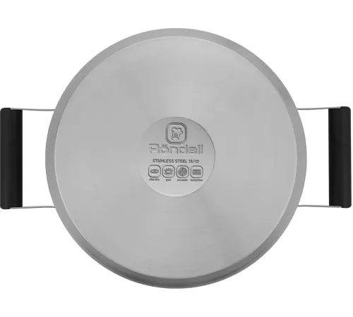 Кастрюля Rondell Bayoneta RDS-1808 5.1л. d=24см (с крышкой) стальной Кастрюля Rondell Bayoneta RDS-1808 5.1л. d=24см (с крышкой) стальной