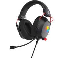 Наушники с микрофоном Оклик HS-L305G черный/красный 2м мониторные оголовье (2060511)