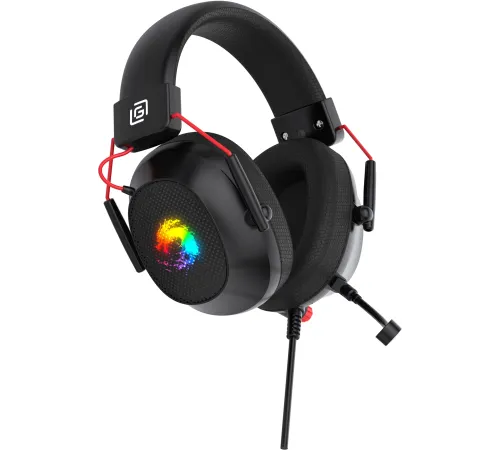 Наушники с микрофоном Оклик HS-L305G черный/красный 2м мониторные оголовье (2060511)