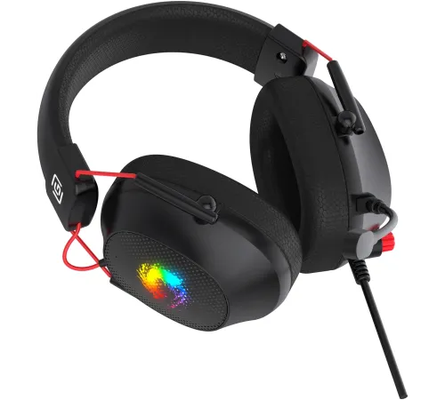 Наушники с микрофоном Оклик HS-L305G черный/красный 2м мониторные оголовье (2060511)