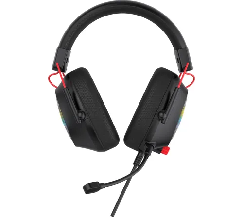 Наушники с микрофоном Оклик HS-L305G черный/красный 2м мониторные оголовье (2060511)