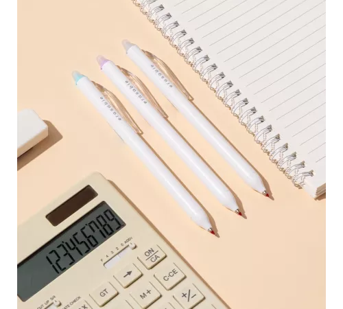 Ручка гелев. Deli EG160-BL белый d=0.5мм гол. черн. кругл. стираемая