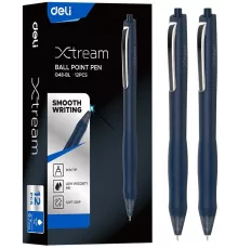 Ручка шариков. автоматическая Deli Xtream EQ48-BL d=0.7мм син. черн. кругл. резин. манжета