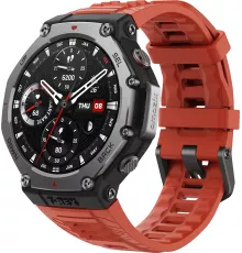 Смарт-часы Amazfit T-Rex 3 A2323 48.5мм 1.5" AMOLED корп.темно-серый рем.красный разм.брасл.:145-210мм (1746757)
