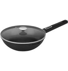 Сковорода ВОК (WOK) Rondell Craft RDA-1893 круглая 28см покрытие: TriTitan ручка несъемная (с крышкой) черный