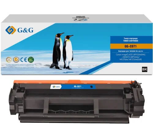 Тонер-картридж G&G toner-cartridge for Canon imageCLASS LBP122dw(NA);i-SENSYS LBP122dw/MF275dw/ MF272dw(EUR) 1200 pages with chip гарантия 36 мес. (GG-C071)