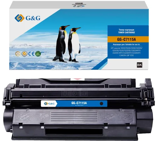Картридж лазерный G&G GG-C7115A C7115A черный (2500стр.) для HP LJ 1000/1005/1200/1200N/1200SE/1220/1220SE/3300MFP/3320N MFP/3320MFP/3330MFP