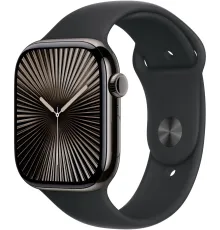 Apple Watch Series 10 46ММ, Jet Black Aluminium Case with Black Sport Band - S/M [MWWP3LW/A]