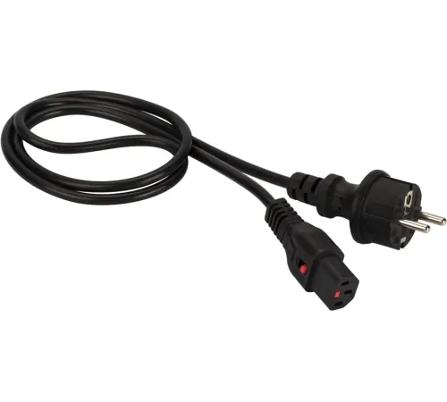 Шнур питания Lanmaster LAN-PP13L/SH-0.5-BK C13-Schuko проводник.:3x0.75мм2 0.5м 220В 10А черный