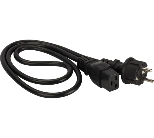 Шнур питания Lanmaster LAN-PP19/SH-0.5-BK C19-Schuko проводник.:3x1.5мм2 0.5м 220В 16А черный