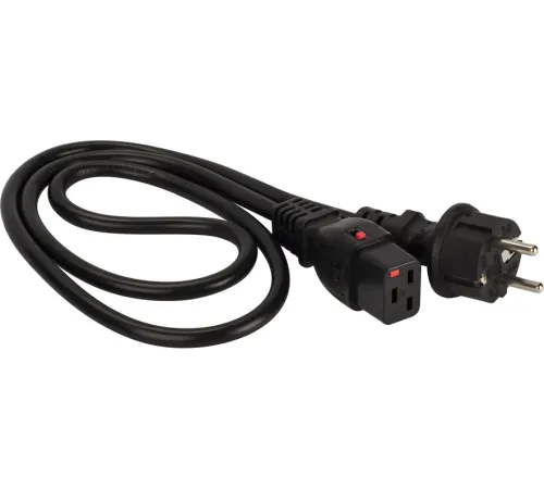 Шнур питания Lanmaster LAN-PP19L/SH-5.0-BK C19-Schuko проводник.:3x1.5мм2 5м 220В 16А черный