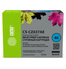 Картридж струйный Cactus CS-CZ637AE № 46 черный (33мл) для HP DJ IA 2020hc/2520hc;Ultra 2029/2529;Ultra 4729AIO