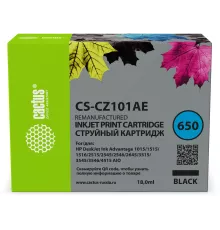 Картридж струйный Cactus CS-CZ101AE № 650 черный (18мл) для HP 1015/1515/1516/2515/2545/2546/2645/3515