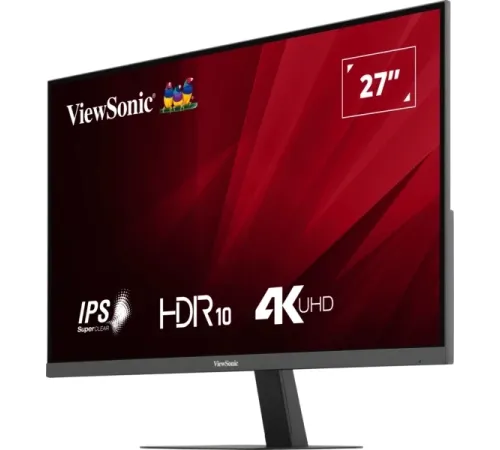 Монитор ViewSonic 27" VA2708-4K-HD черный IPS LED 4ms 16:9 HDMI матовая HAS Piv 1200:1 250cd 178гр/178гр 3840x2160 60Hz DP UHD 6.1кг