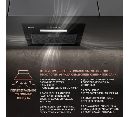 Вытяжка встраиваемая Weissgauff Aura 450 черный управление: кнопочное (1 мотор) Вытяжка встраиваемая Weissgauff Aura 450 черный управление: кнопочное (1 мотор)