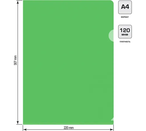 Папка-уголок Silwerhof Eco SE-E120/GRN тисненый A4 пластик 0.12мм зеленый Папка-уголок Silwerhof Eco SE-E120/GRN тисненый A4 пластик 0.12мм зеленый