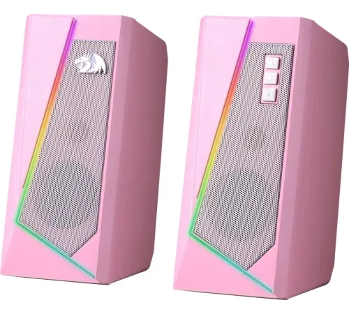 Акустическая система 2.0 REDRAGON 71776 Anvil, 5 Вт, RGB, USB+3.5мм розовый