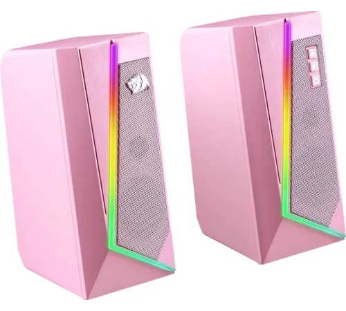 Акустическая система 2.0 REDRAGON 71776 Anvil, 5 Вт, RGB, USB+3.5мм розовый